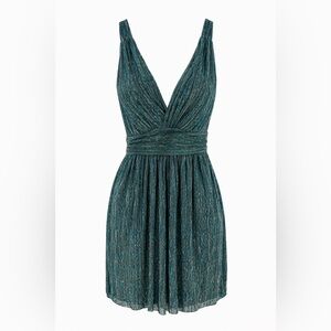 NWT Lulu's Metallic Shimmering Teal Backless Cocktail Dress